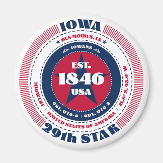 Iowa Circle Typographie Souvenir Magnet