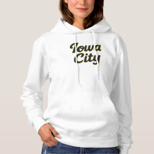Iowa City Script Design   Bold Neon Midwest  Hoodie