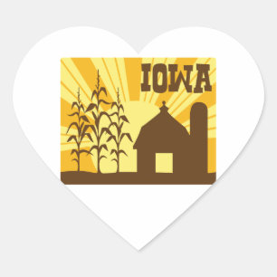 Iowa Corn Farm Heart Sticker