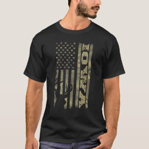 Iowa Deer Hunter Vintage Deer Hunting Camo USA Fla T-Shirt