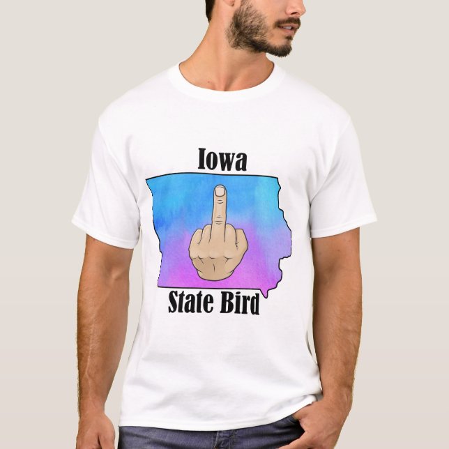 Iowa État t-shirt couleur du doigt central (Devant)