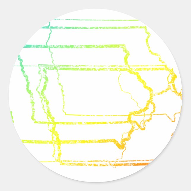 iowa fade blur classic round sticker (Front)