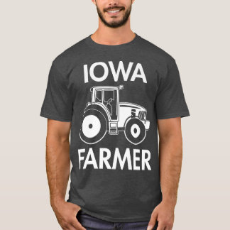 Iowa Farmer Vintage  Men Tractor Farm Local Food I T-Shirt