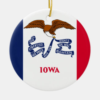Iowa Flag Ceramic Ornament
