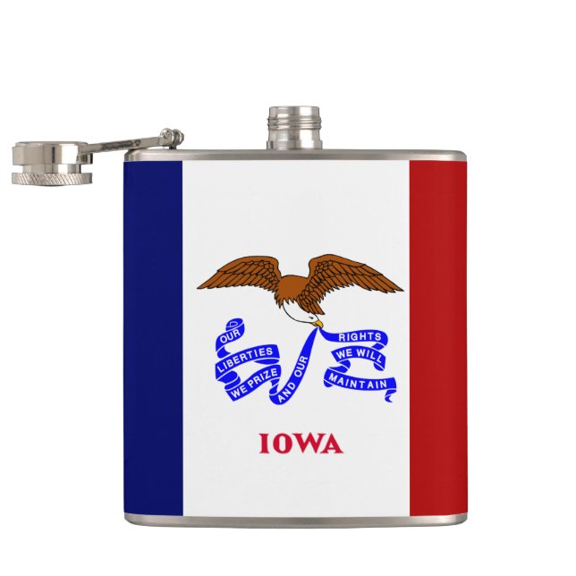 Iowa flag hip flask (Opened)