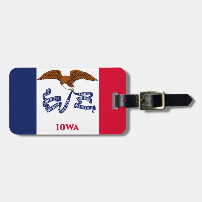 Iowa Flag Luggage Tag (Front Horizontal)