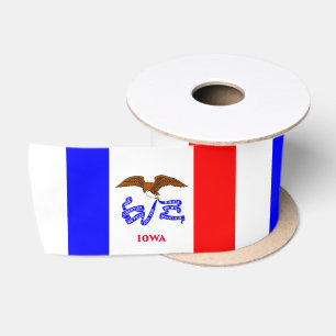 Iowa flag satin ribbon