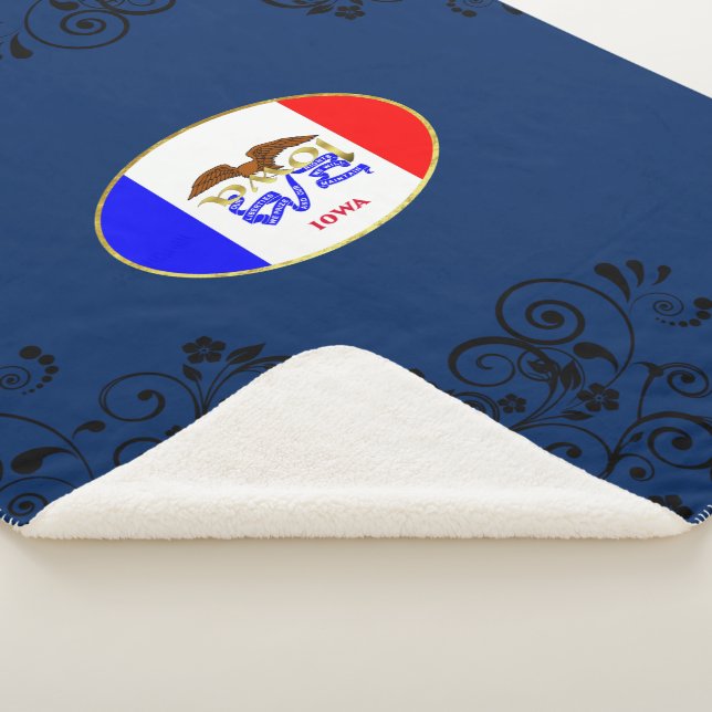 Iowa flag sherpa blanket (3/4)