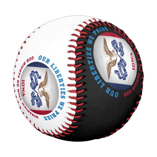 IOWA HAWKEYE STATE FLAG BASEBALL (Angled)