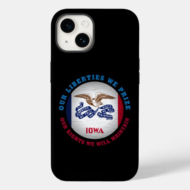 IOWA HAWKEYE STATE FLAG Case-Mate iPhone CASE (Back)