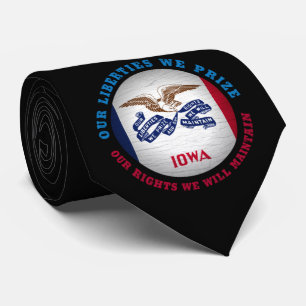 IOWA HAWKEYE STATE FLAG TIE