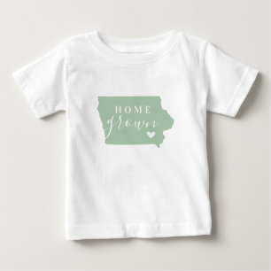 Iowa Home Grown Editable Colours State Map Baby T-Shirt