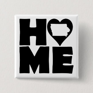 Iowa Home Heart State Button Badge Pin