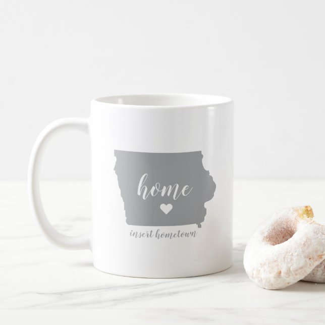 Iowa Hometown Mug with Personalization (With Donut)