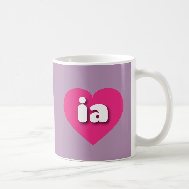 Iowa hot pink heart - I love ia Coffee Mug (Right)
