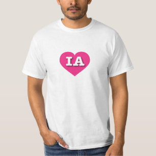 Iowa Hot Pink Heart - I love IA T-Shirt
