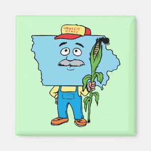 Iowa IA Iowan Corn Vintage Travel Souvenir Magnet