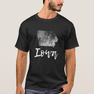 Iowa Ia Map Grunge Vintage Graphic Home State Men T-Shirt