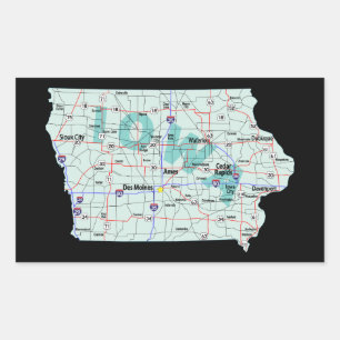 Iowa Interstate Map Sticker
