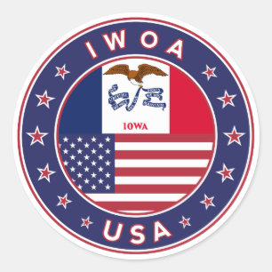 Iowa, Iowa sticker, bag, clock Classic Round Sticker