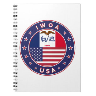 Iowa, Iowa sticker, bag, clock Notebook