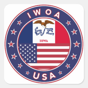 Iowa, Iowa sticker, bag, clock Square Sticker