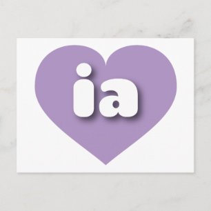 Iowa lavender heart - I love ia Postcard