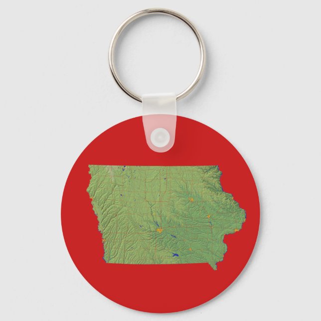 Iowa Map Keychain (Front)