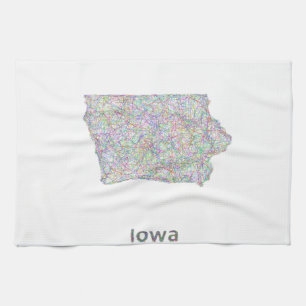 Iowa map kitchen towel
