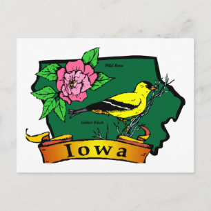 Iowa Map Postcard