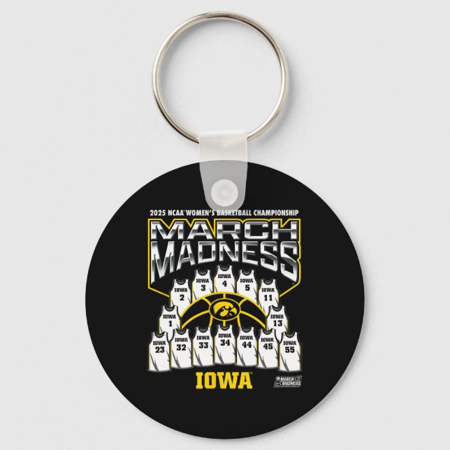 Iowa March Madness 2025 Women's Sketll Nil  Keychain (Front)