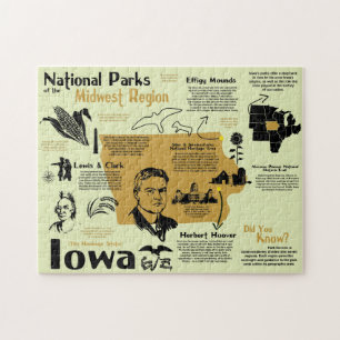 Iowa National Parks Infographic Map Jigsaw Puzzle