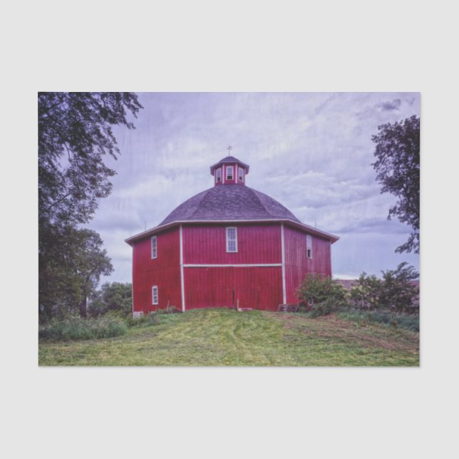 Iowa Octagon Red Barn Tissue Paper (Front)