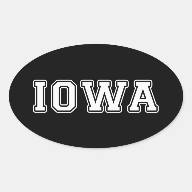 Iowa Oval Sticker (Front)