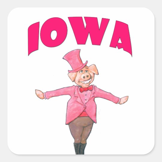 Iowa Pig Square Sticker