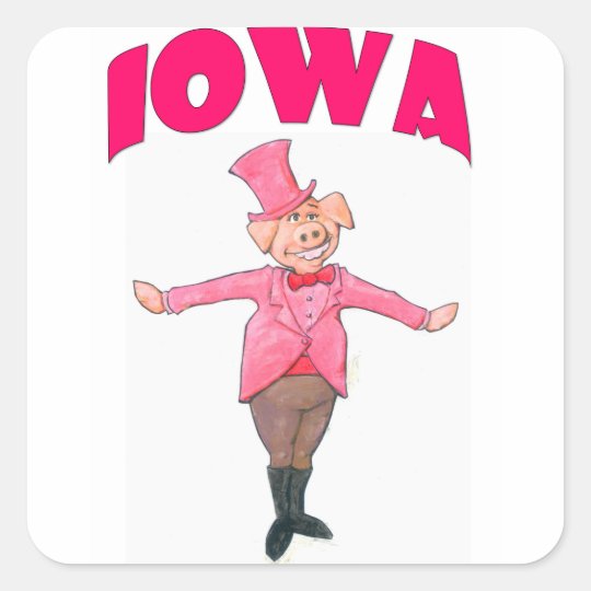 Iowa Pig Square Sticker