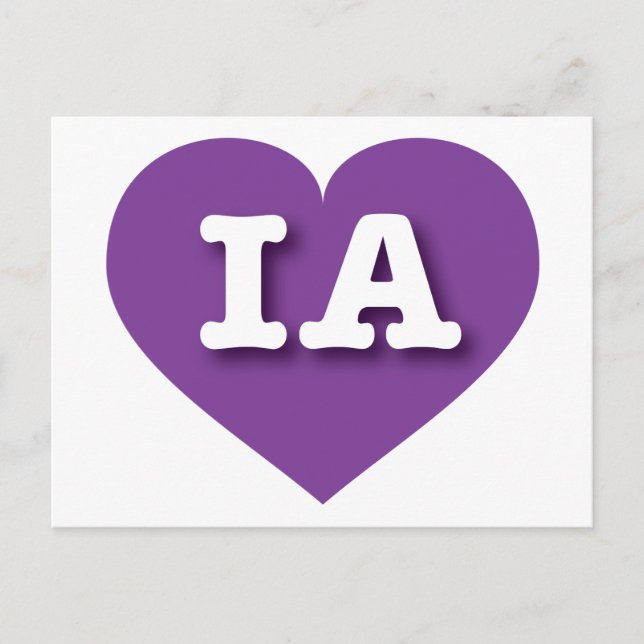 Iowa Purple Heart - I love IA Postcard (Front)