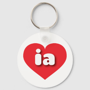 Iowa red heart - I love ia Keychain