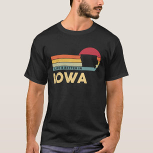 IOWA Retro Vintage US State Map Iowa Patriotic T-Shirt
