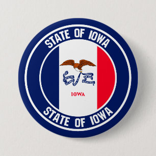 Iowa Round Emblem 3 Inch Round Button