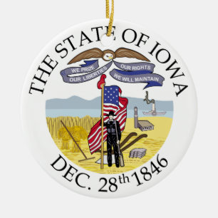 Iowa sign ceramic ornament