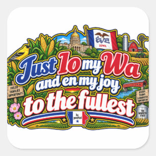 Iowa square sticker