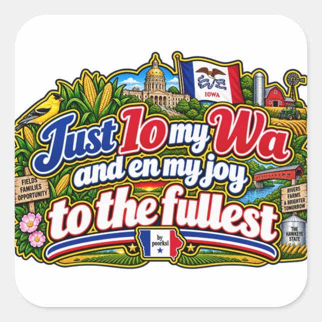 Iowa square sticker (Front)
