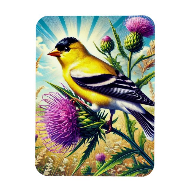 Iowa State Bird Eastern Goldfinch Magnet (Vertical)