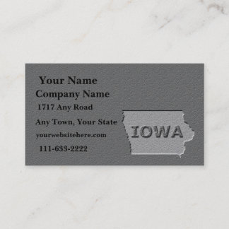 Iowa State Business card carved stone look