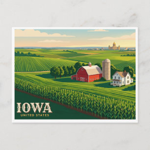 Iowa State Capitol and Farm Country Des Moines Postcard