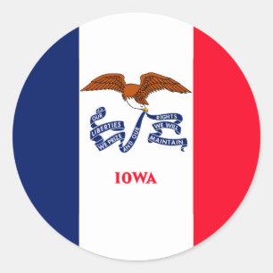Iowa State Flag Design Classic Round Sticker