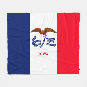 Iowa State Flag Design Fleece Blanket