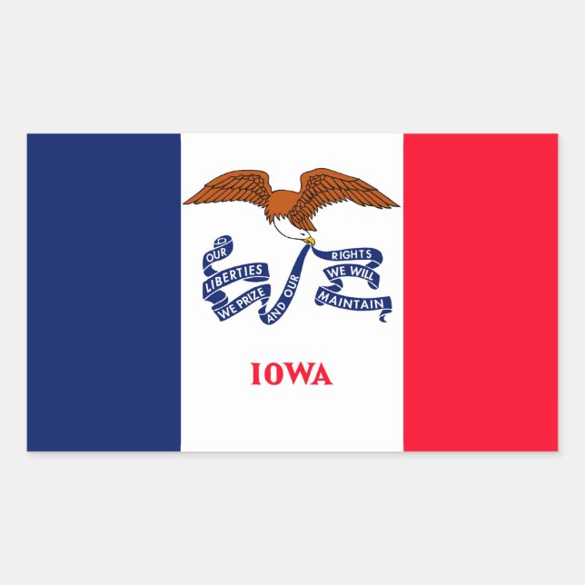 Iowa State Flag Design Sticker (Front)