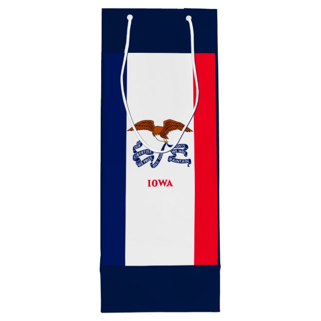 Iowa State Flag Design Wine Gift Bag (Back)